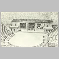 Reconstruction of the Theatre of Dionysus,  DIE BAUGESCHICHTLICHE ENTWICKLUNG DES ANTIKEN THEATERS, Fiechter, Munich 1914. plate 63. (Wikipedia).jpg